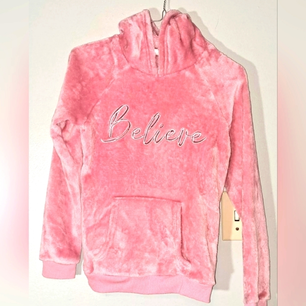 Unicorn Hoodie Bella & Birdie  Believe Girl's Long Sleeve Pink (Size M 10 - 12)